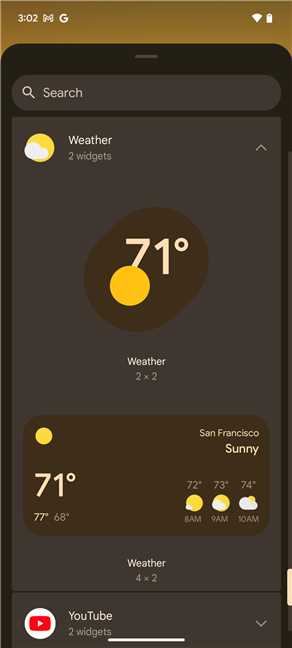 Tap Weather to see your options