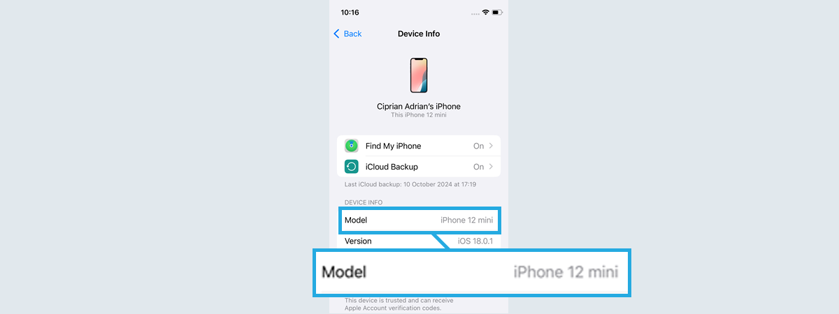 iPhone model