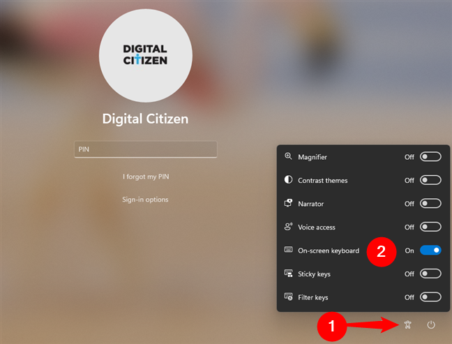 Access On-Screen Keyboard on the Windows 11 lock screen