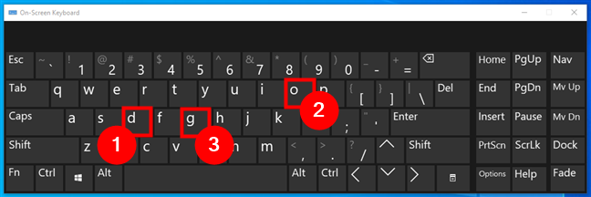 Typing on the Windows virtual keyboard
