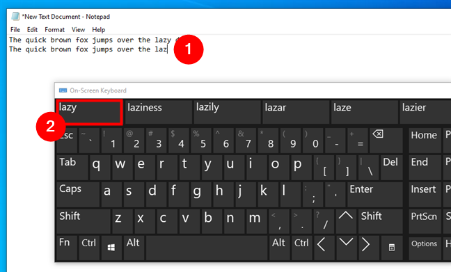 How text prediction works for On-Screen Keyboard
