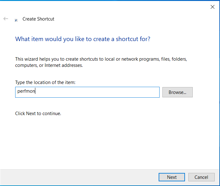Type perfmon