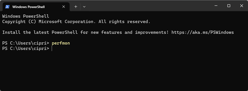 Run perfmon in the command-line