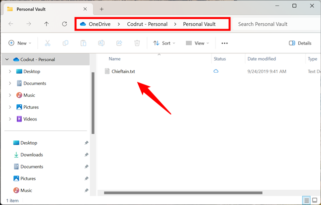 Getting access to your Personal Vault in OneDrive