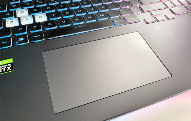 A precision touchpad on a laptop