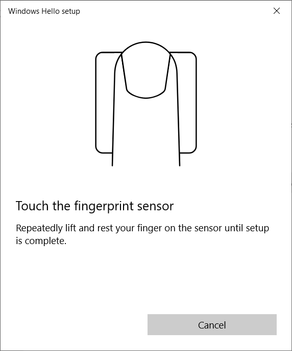 Touch the fingerprint sensor