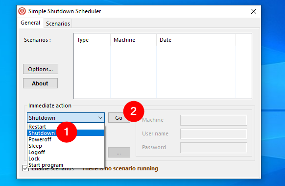 Immediate action in Simple Shutdown Scheduler