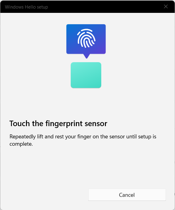 Touch the fingerprint sensor