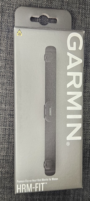 The packaging for Garmin HRM-Fit