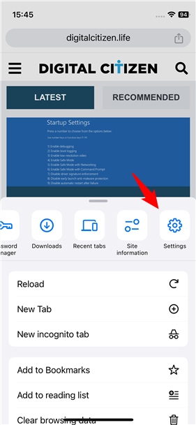 Find and tap the Settings button