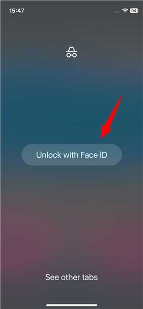Tap Unlock with Face ID