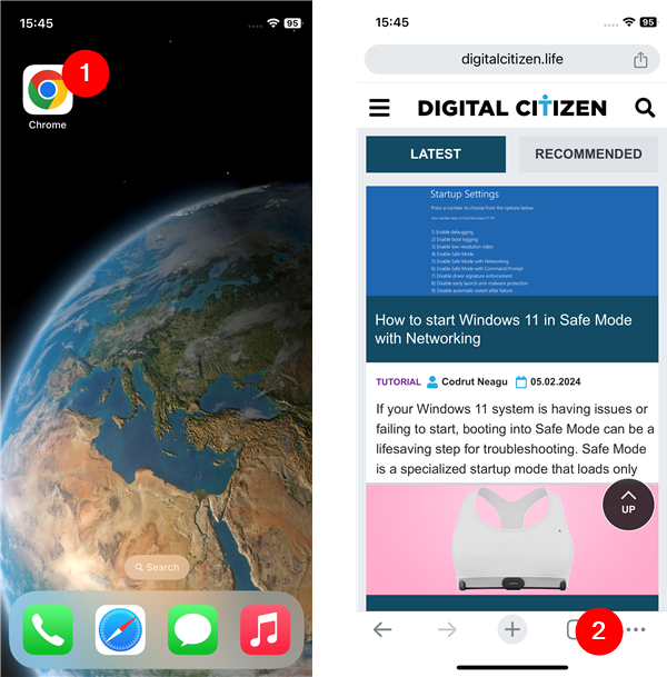 On your iPhone, open Chrome and go to its menu