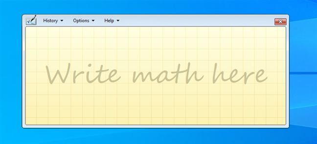 Math Input Panel in Windows 10