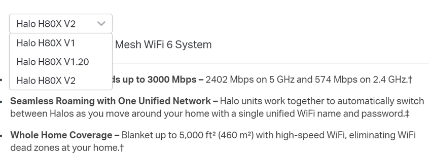 Mercusys Halo H80X is available in multiple hardware versions