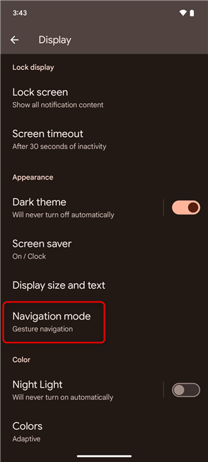 Go to Navigation mode