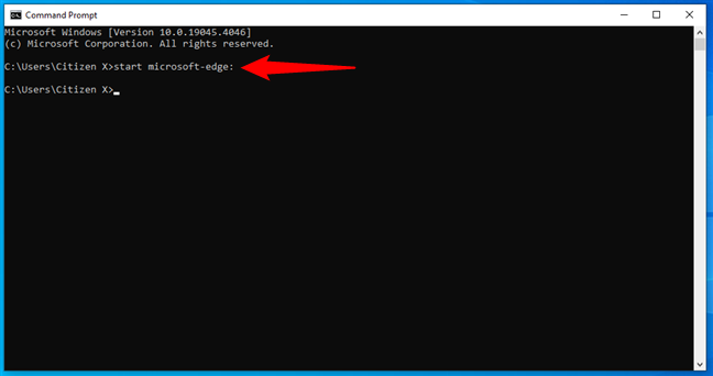 How to start Edge from the command line