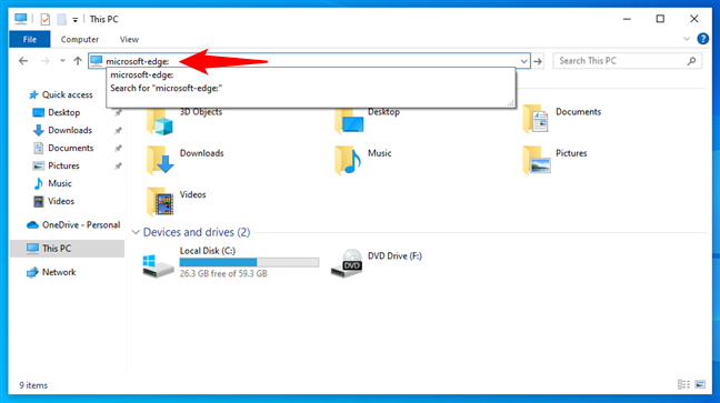 How to open Microsoft Edge from File Explorer