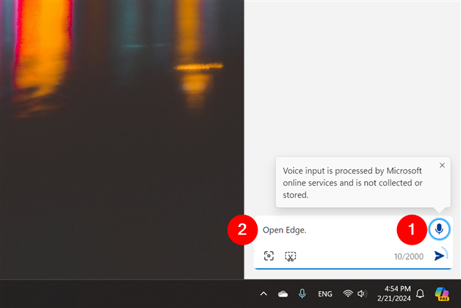 How to open Edge by speaking with the Copilot