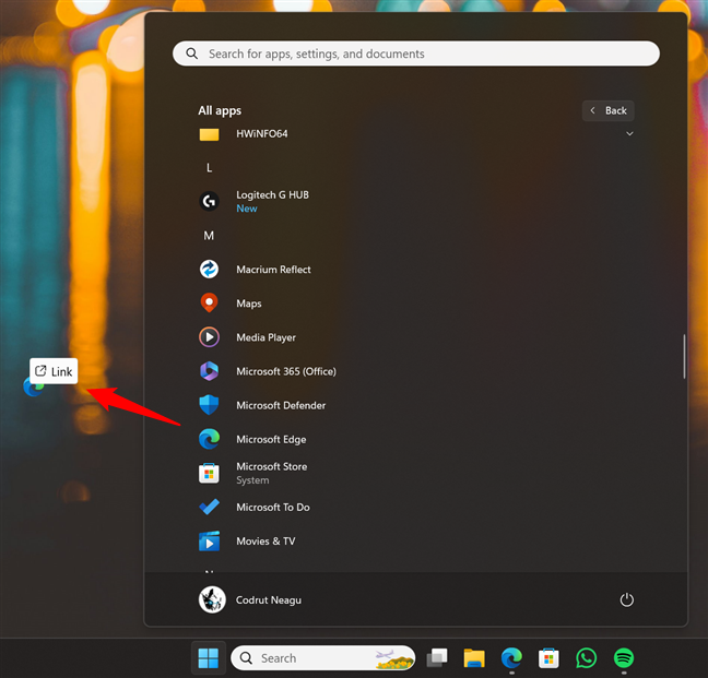 How to create a Microsoft Edge shortcut on the desktop of Windows 11