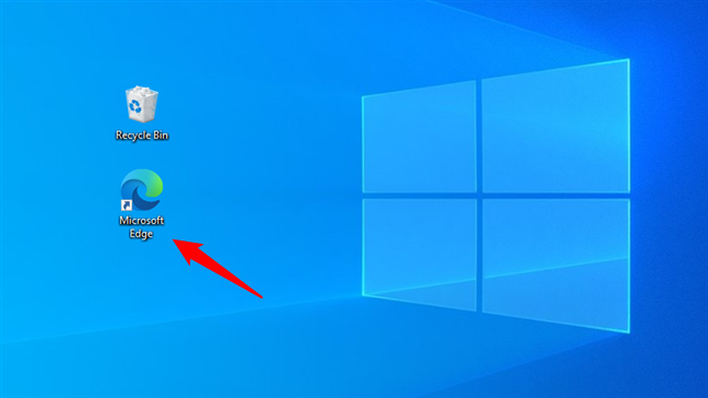 The desktop Edge shortcut in Windows 10