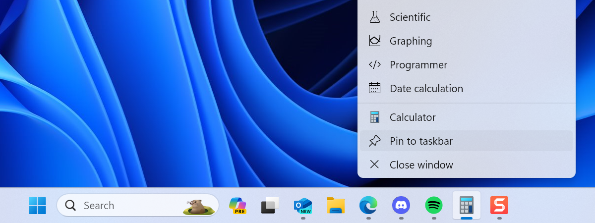 Pin to the taskbar