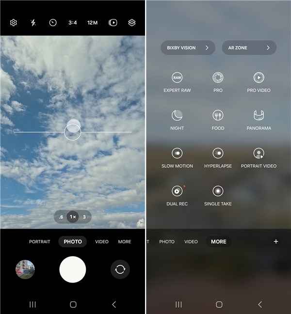 The Camera app and shooting modes
