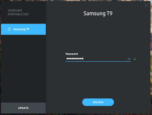 Samsung T9 supports hardware encryption