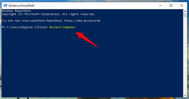 How to restart Windows 10 using Restart-Computer cmdlet in PowerShell