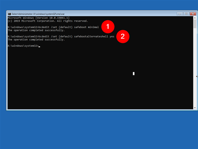 Using CMD to start Safe Mode with Command Prompt