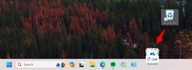 How to pin Recycle Bin to the taskbar in Windows 11