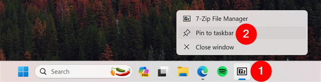 How to pin an open app to the taskbar in Windows 11