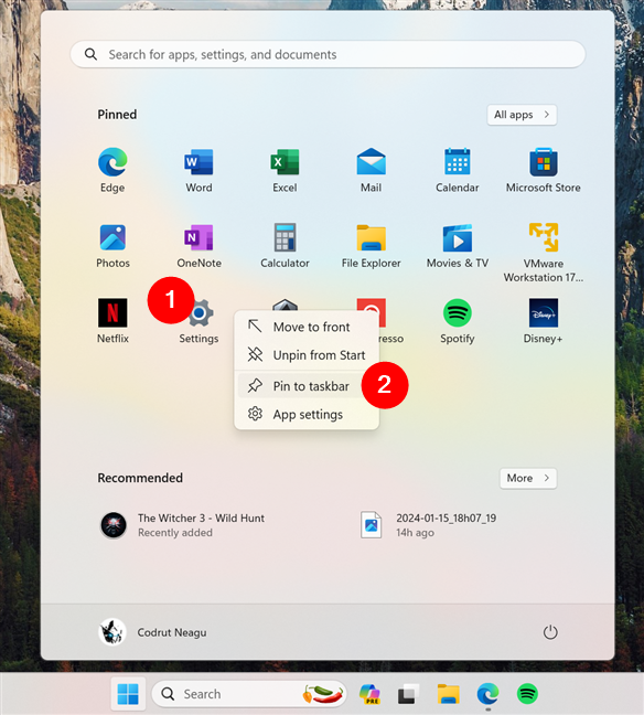 How to pin an app to the taskbar