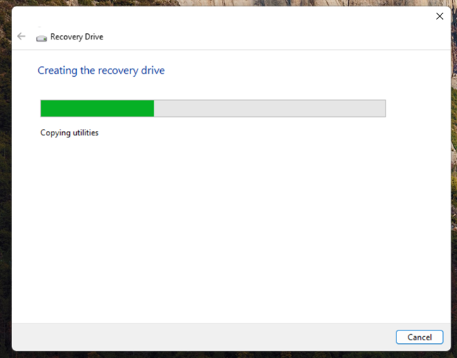 Creating a recovery drive in Windows 11