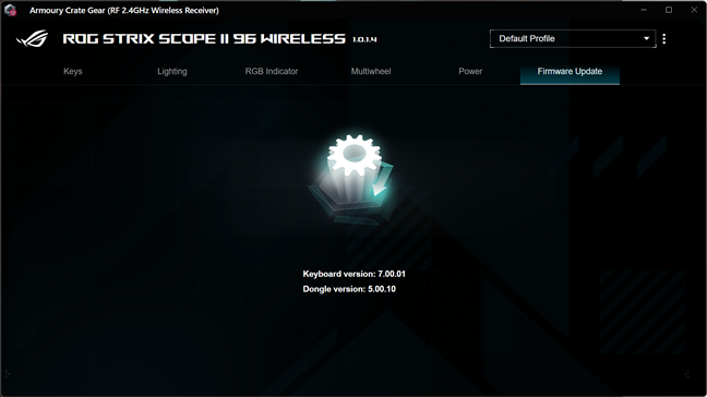 Firmware updates for the ASUS ROG Strix Scope II 96 Wireless