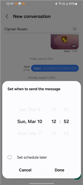 iPhones can't schedule SMS messages