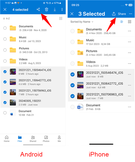 Share photos between Androids and iPhones with OneDrive