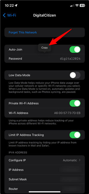How to share the Wi-Fi password on iPhone