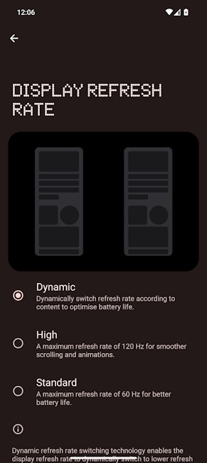 Setting up the refresh rate