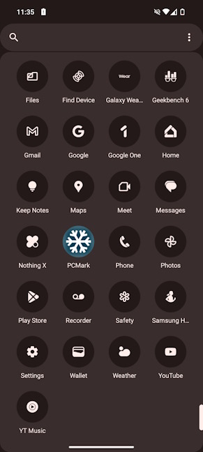 The App drawer