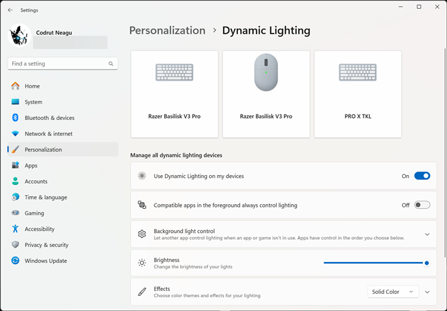 Basilisk V3 Pro works with Dynamic Lighting