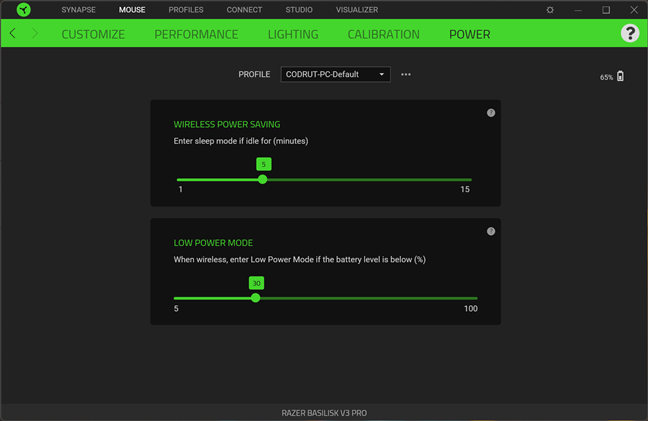 Wireless power saving and low power mode