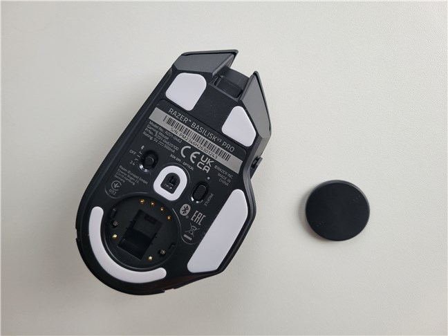 The charging puck goes inside the mouse