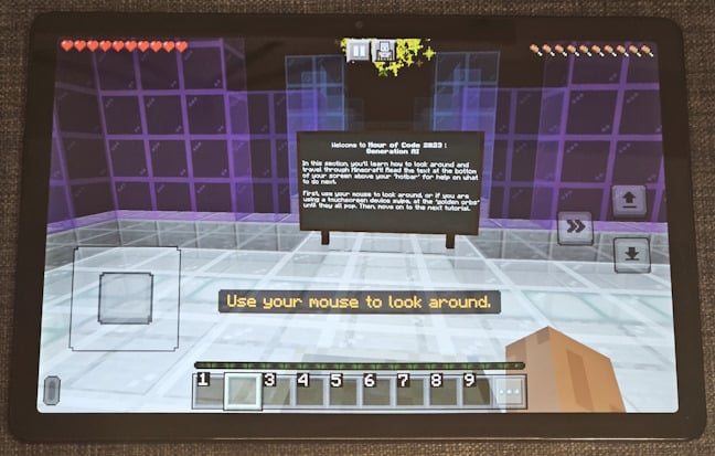 Minecraft Education runs great on Samsung Galaxy Tab A9+