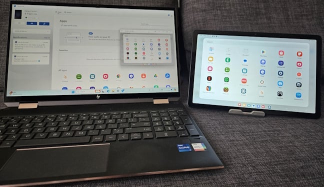 I connected my laptop with my tablet