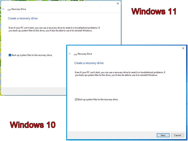 Creating a recovery USB drive is the same in Windows 11 and Windows 10