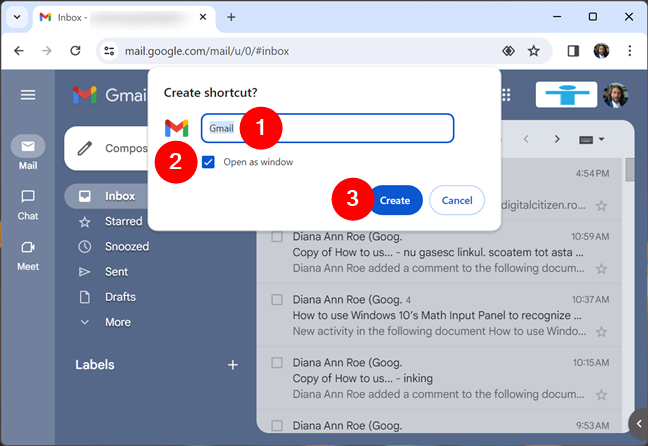 Create the Gmail app for Windows