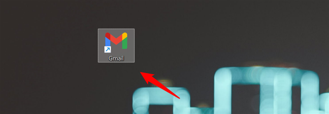The Gmail app shortcut on the desktop