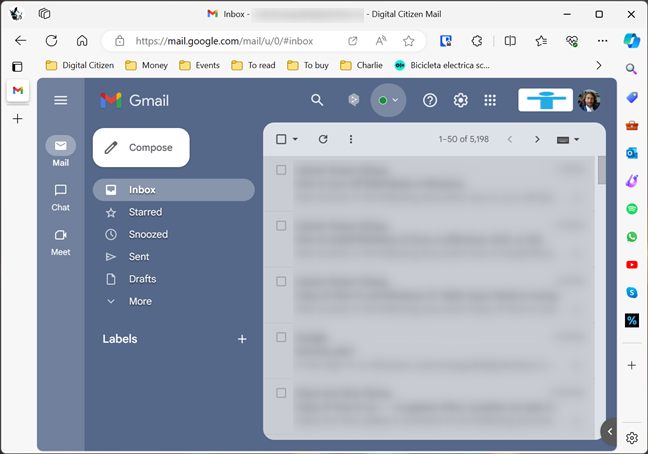 Open Edge and go to Gmail