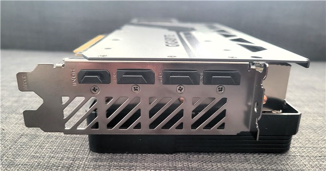 The GIGABYTE GeForce RTX 4080 SUPER graphics card has four output ports