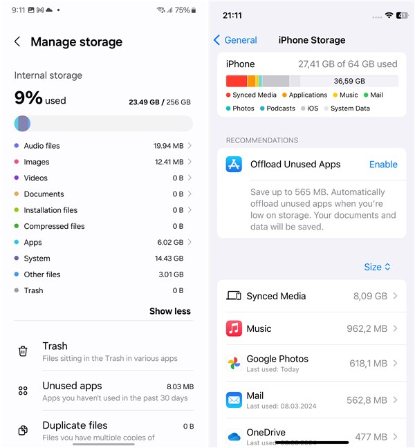 Storage can be expanded on many Android phones, as opposed to iPhones
